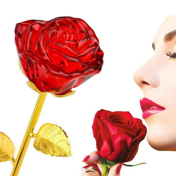Gold Plated Rose Flower 24K Gold Plated Long Stem Artificial Rose Flower for Anniversary Birthday Valentines Red for Her Gold Plated Rose Flower 24K Gold Plated Long Stem Artificial Rose Flower for Anniversary Birthday Valentines Red for Her
